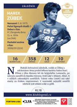 2021-22 SportZoo Fortuna:Liga - Klub Legend Gold Auto #KL18 Marek Zubek Back