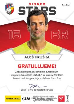 2021-22 SportZoo Fortuna:Liga - Signed Stars Level 1 #S1-AH Ales Hruska Back