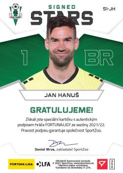 2021-22 SportZoo Fortuna:Liga - Signed Stars Level 1 #S1-JH Jan Hanus Back