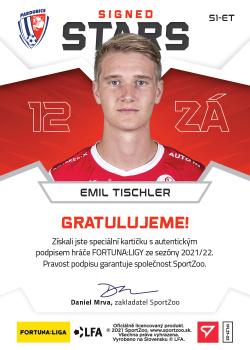 2021-22 SportZoo Fortuna:Liga - Signed Stars Level 1 #S1-ET Emil Tischler Back