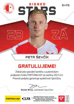 2021-22 SportZoo Fortuna:Liga - Signed Stars Level 1 #S1-PS Petr Sevcik Back