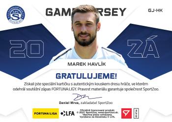 2021-22 SportZoo Fortuna:Liga - Game Jersey #GJ-HK Marek Havlik Back