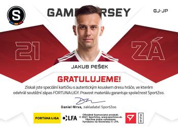 2021-22 SportZoo Fortuna:Liga - Game Jersey #GJ-JP Jakub Pesek Back