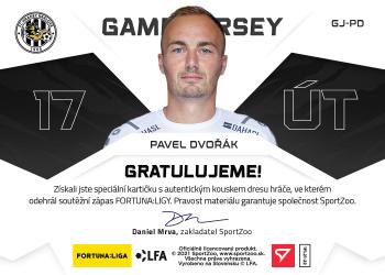 2021-22 SportZoo Fortuna:Liga - Game Jersey #GJ-PD Pavel Dvorak Back