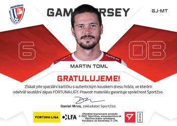 2021-22 SportZoo Fortuna:Liga - Game Jersey #GJ-MT Martin Toml Back