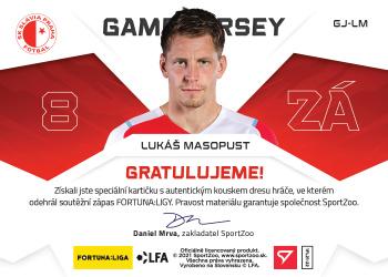 2021-22 SportZoo Fortuna:Liga - Game Jersey #GJ-LM Lukas Masopust Back
