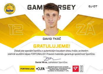 2021-22 SportZoo Fortuna:Liga - Game Jersey #GJ-DT David Tkac Back