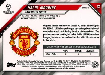 2021-22 Topps Chrome UEFA Champions League - Refractor #32 Harry Maguire Back