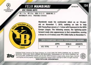 2021-22 Topps Chrome UEFA Champions League - Refractor #104 Felix Mambimbi Back