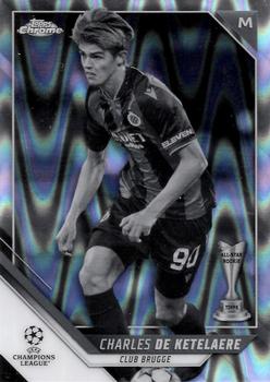 2021-22 Topps Chrome UEFA Champions League - Black & White Ray Wave Refractor #14 Charles De Ketelaere Front
