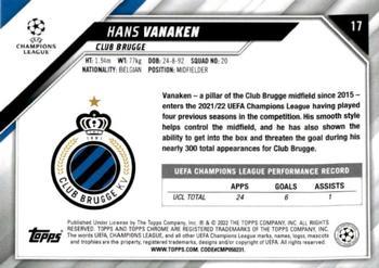 2021-22 Topps Chrome UEFA Champions League - Black & White Ray Wave Refractor #17 Hans Vanaken Back