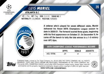 2021-22 Topps Chrome UEFA Champions League - Black & White Ray Wave Refractor #20 Luis Muriel Back