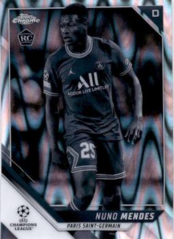 2021-22 Topps Chrome UEFA Champions League - Black & White Ray Wave Refractor #22 Nuno Mendes Front