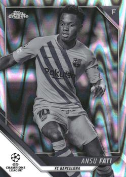 2021-22 Topps Chrome UEFA Champions League - Black & White Ray Wave Refractor #29 Ansu Fati Front