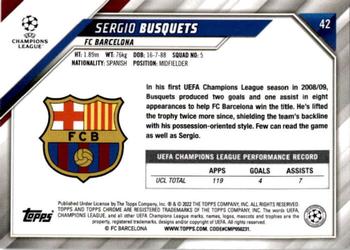 2021-22 Topps Chrome UEFA Champions League - Black & White Ray Wave Refractor #42 Sergio Busquets Back