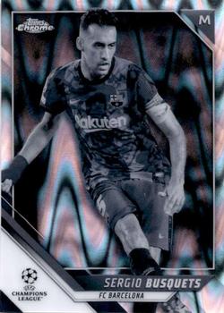 2021-22 Topps Chrome UEFA Champions League - Black & White Ray Wave Refractor #42 Sergio Busquets Front