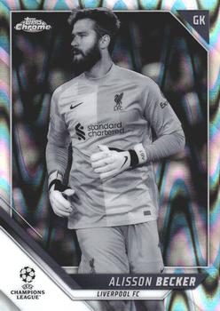 2021-22 Topps Chrome UEFA Champions League - Black & White Ray Wave Refractor #46 Alisson Becker Front