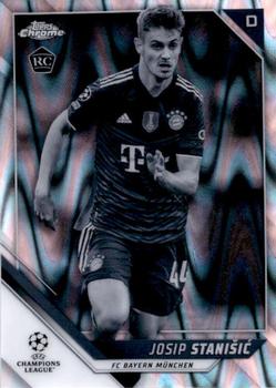 2021-22 Topps Chrome UEFA Champions League - Black & White Ray Wave Refractor #64 Josip Stanišić Front