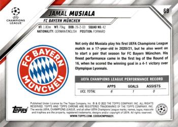 2021-22 Topps Chrome UEFA Champions League - Black & White Ray Wave Refractor #69 Jamal Musiala Back