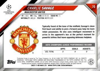2021-22 Topps Chrome UEFA Champions League - Black & White Ray Wave Refractor #70 Charlie Savage Back