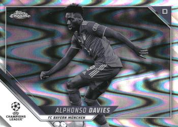 2021-22 Topps Chrome UEFA Champions League - Black & White Ray Wave Refractor #88 Alphonso Davies Front