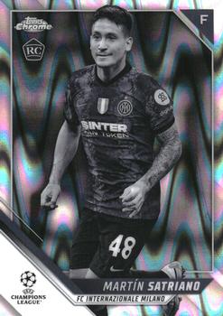 2021-22 Topps Chrome UEFA Champions League - Black & White Ray Wave Refractor #90 Martín Satriano Front