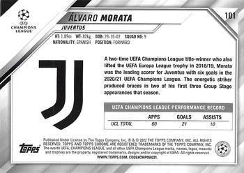 2021-22 Topps Chrome UEFA Champions League - Black & White Ray Wave Refractor #101 Álvaro Morata Back