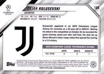 2021-22 Topps Chrome UEFA Champions League - Black & White Ray Wave Refractor #109 Dejan Kulusevski Back
