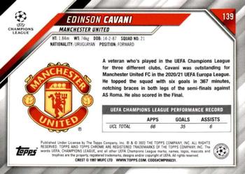 2021-22 Topps Chrome UEFA Champions League - Black & White Ray Wave Refractor #139 Edinson Cavani Back