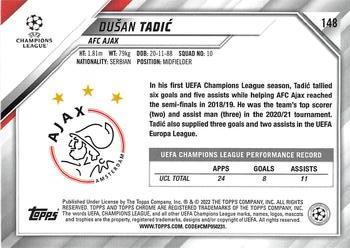 2021-22 Topps Chrome UEFA Champions League - Black & White Ray Wave Refractor #148 Dušan Tadić Back