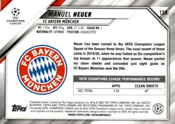 2021-22 Topps Chrome UEFA Champions League - Black & White Ray Wave Refractor #159 Manuel Neuer Back