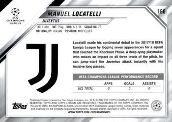 2021-22 Topps Chrome UEFA Champions League - Black & White Ray Wave Refractor #160 Manuel Locatelli Back