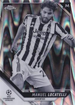 2021-22 Topps Chrome UEFA Champions League - Black & White Ray Wave Refractor #160 Manuel Locatelli Front