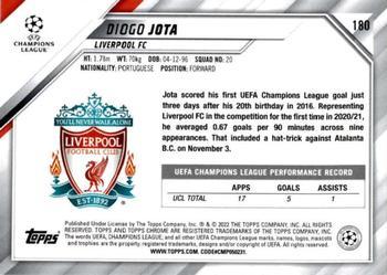 2021-22 Topps Chrome UEFA Champions League - Black & White Ray Wave Refractor #180 Diogo Jota Back