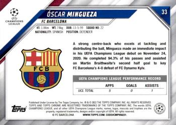 2021-22 Topps Chrome UEFA Champions League - Speckle Refractor #33 Óscar Mingueza Back