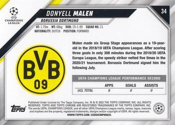 2021-22 Topps Chrome UEFA Champions League - Speckle Refractor #34 Donyell Malen Back