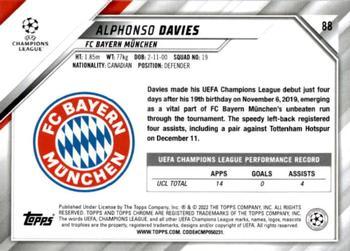 2021-22 Topps Chrome UEFA Champions League - Speckle Refractor #88 Alphonso Davies Back