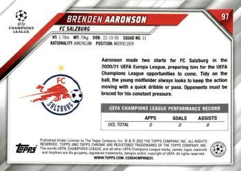 2021-22 Topps Chrome UEFA Champions League - Speckle Refractor #97 Brenden Aaronson Back