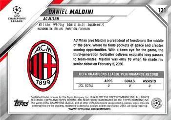 2021-22 Topps Chrome UEFA Champions League - Speckle Refractor #131 Daniel Maldini Back