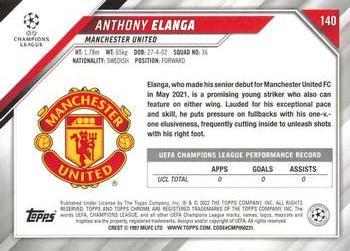 2021-22 Topps Chrome UEFA Champions League - Speckle Refractor #140 Anthony Elanga Back