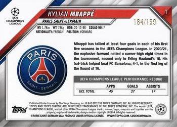 2021-22 Topps Chrome UEFA Champions League - Aqua Refractor #1 Kylian Mbappé Back