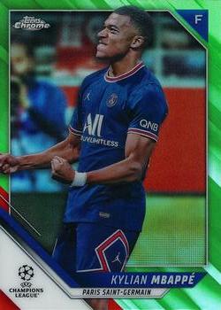 2021-22 Topps Chrome UEFA Champions League - Neon Green Refractor #1 Kylian Mbappé Front