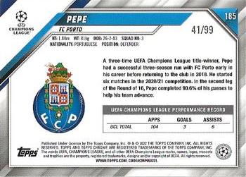 2021-22 Topps Chrome UEFA Champions League - Neon Green Wave Refractor #52 Pepê Back
