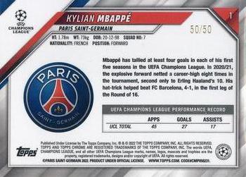 2021-22 Topps Chrome UEFA Champions League - Gold Refractor #1 Kylian Mbappé Back