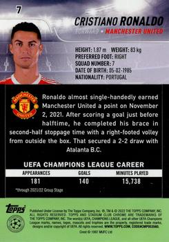 2021-22 Stadium Club Chrome UEFA Champions League #7 Cristiano Ronaldo Back
