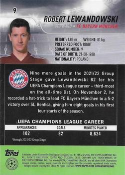 2021-22 Stadium Club Chrome UEFA Champions League #9 Robert Lewandowski Back