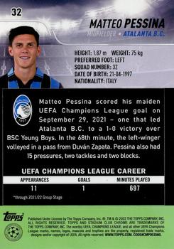 2021-22 Stadium Club Chrome UEFA Champions League #32 Matteo Pessina Back
