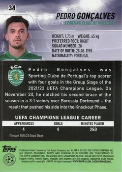 2021-22 Stadium Club Chrome UEFA Champions League #34 Pedro Gonçalves Back