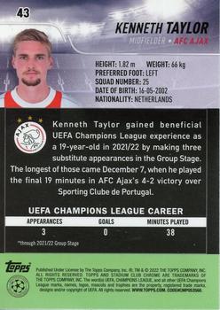 2021-22 Stadium Club Chrome UEFA Champions League #43 Kenneth Taylor Back