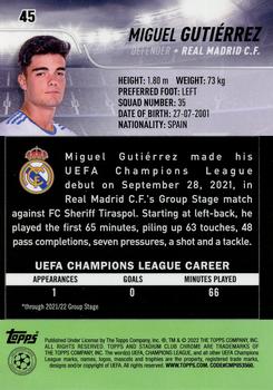 2021-22 Stadium Club Chrome UEFA Champions League #45 Miguel Gutiérrez Back
